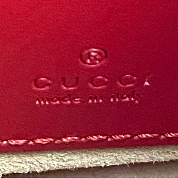 Gucci #575163 GG Marmont Red Hibiscus Leather Mini Chain Shoulder Bag - Picture 8 of 8